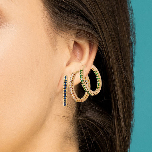 Elegant Multicolor Zircon Circle Ear Clip Earrings for Women