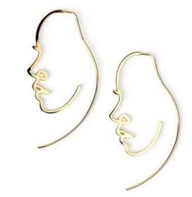 Creative Abstract Face Contour Earrings – Trendy, Fashionable, and Full of Personality